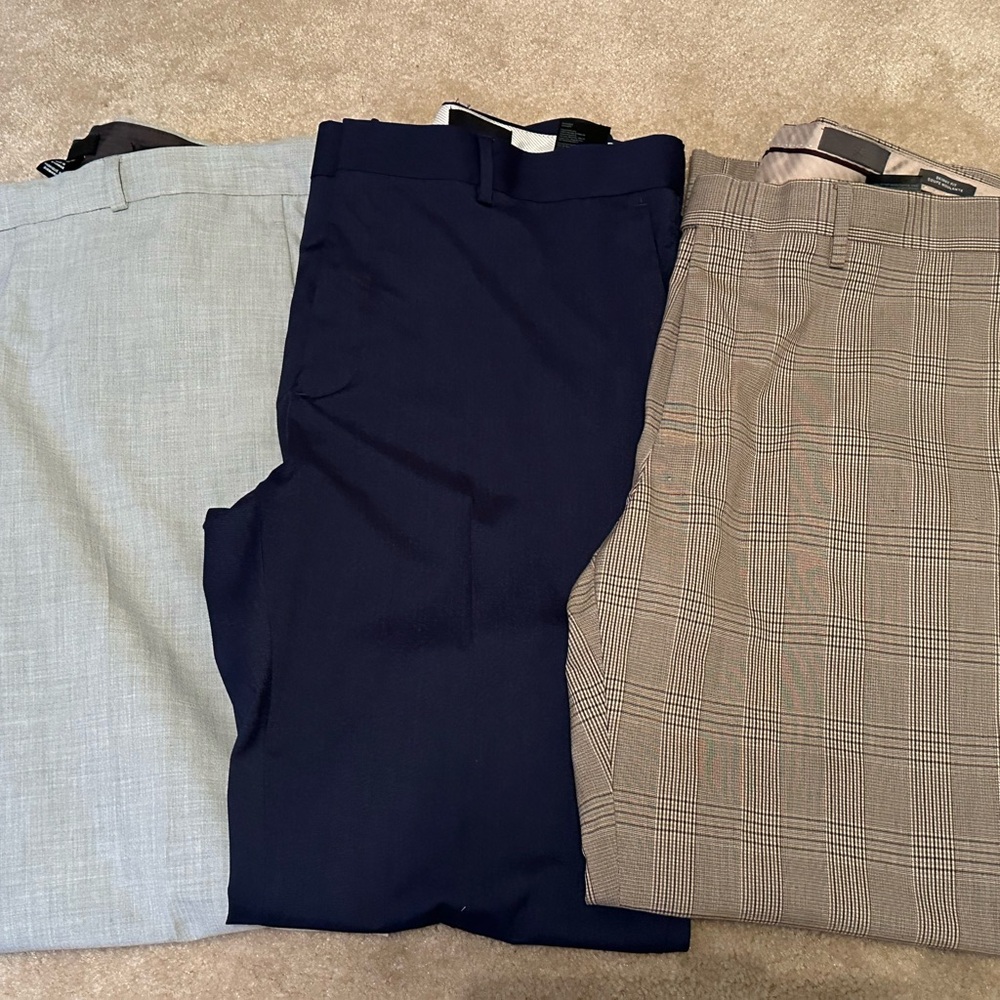 H&M Blue and Gray Dress Pants Elegant Style